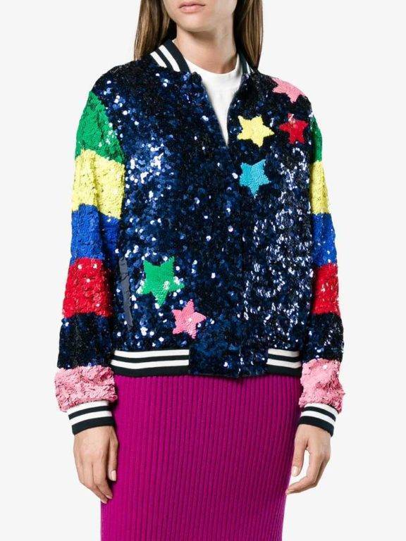 Как и с чем носить пайетки: бомбер с пайетками тренд 2019 года